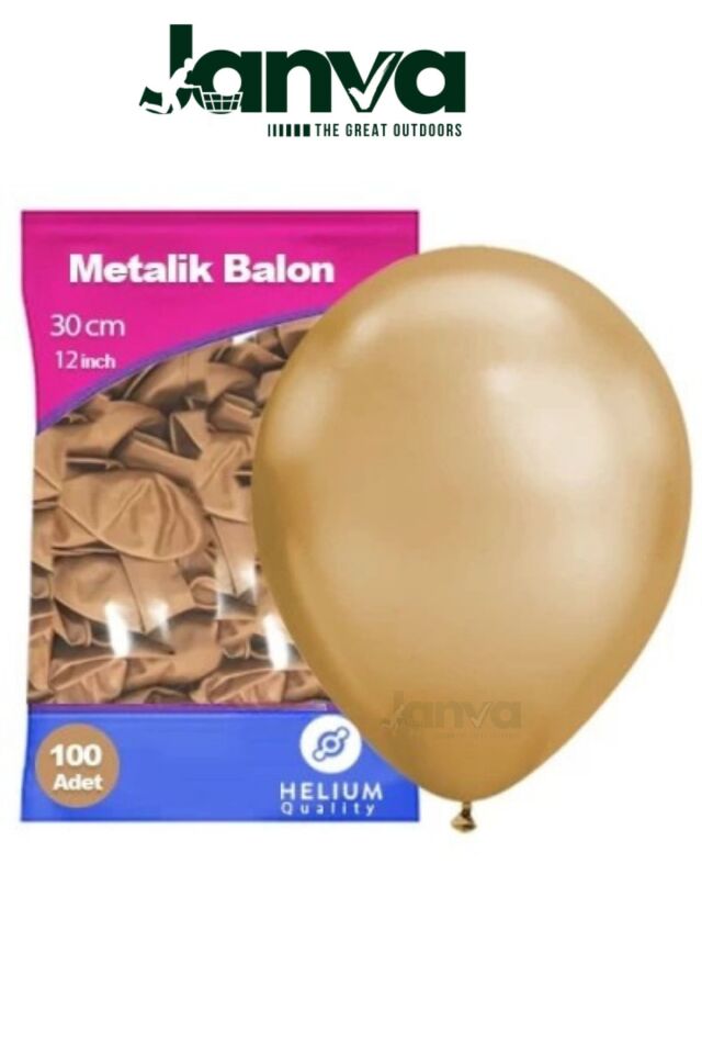 Büyük Boy 12 İnç Parlak Metalik Balon Parti Doğum Günü Gösteri 100 adet kahverengi