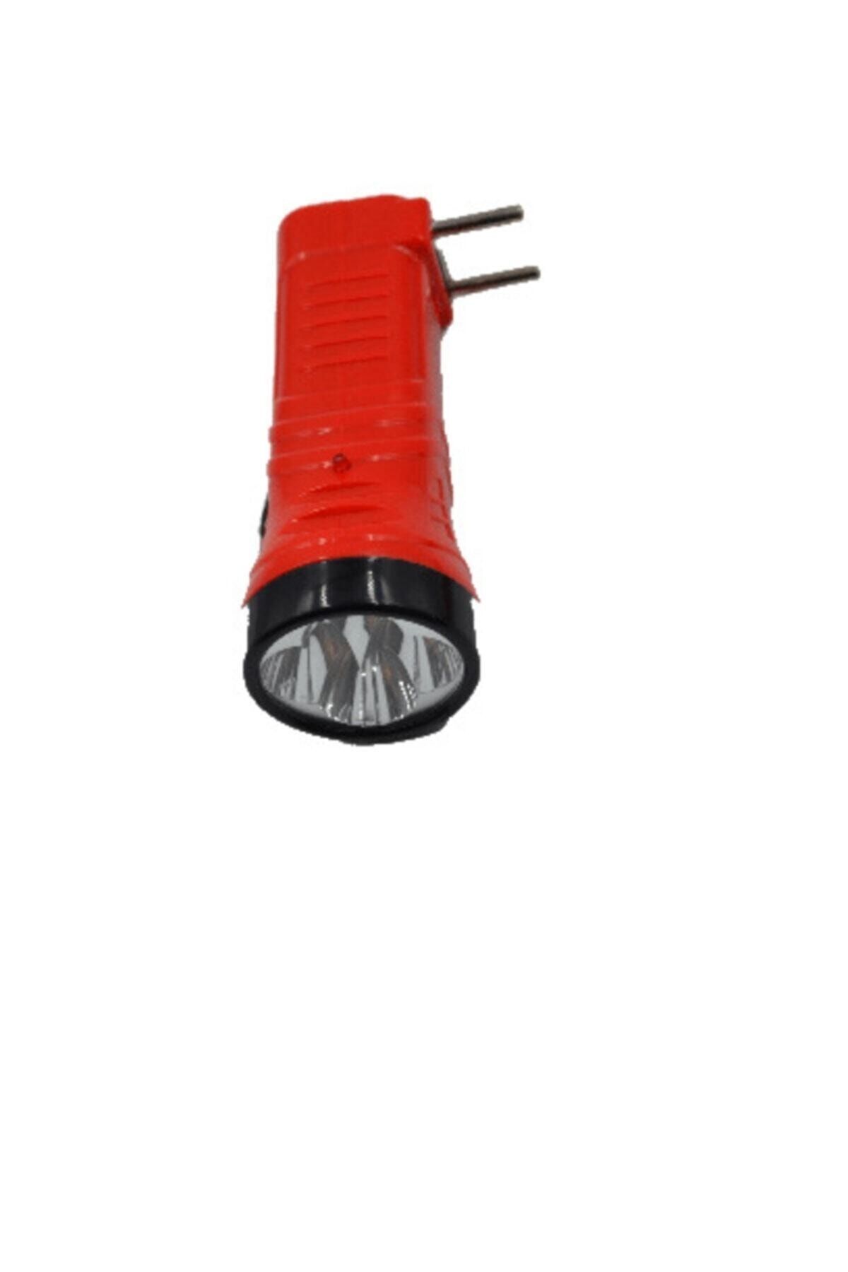 Gs-4251 5w Led Li Şarjlı El Feneri Kırmızı Balıkçı Kamp Avcı Bekçi Güvenlik (2 Adet)