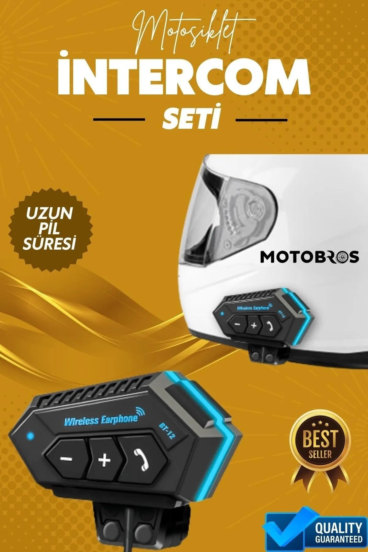 Intercom BT12  Bluetooth Motosiklet Kask Kulaklığı BT12