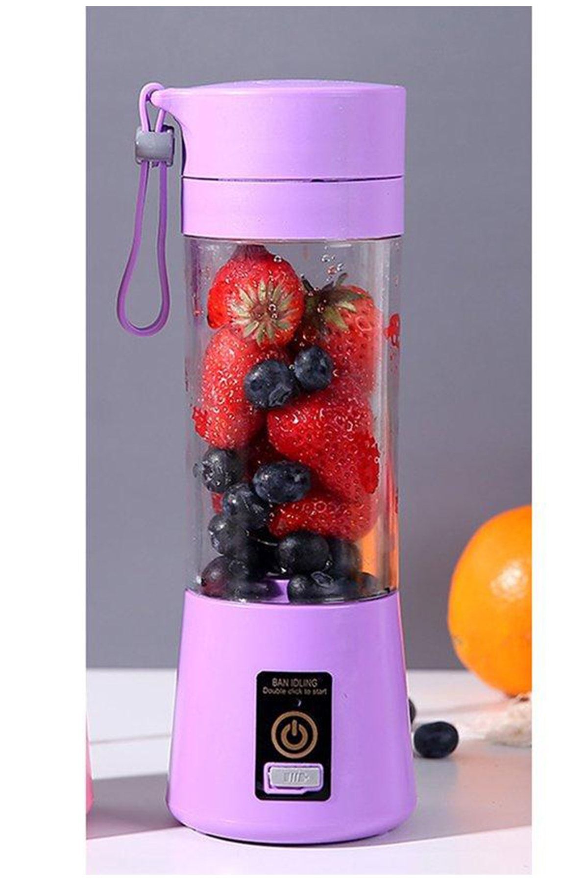 Mor 380 Ml Taşınabilir Şarjlı Blender Usb Girişli Şarjlı Mikser