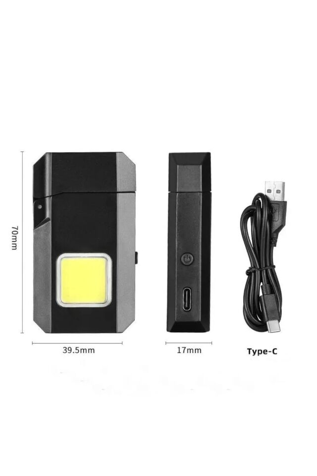 El Feneri Çakmaklı Cep Feneri Usb Şarjlı Anahtarlık Küçük Fener Güçlü Işık