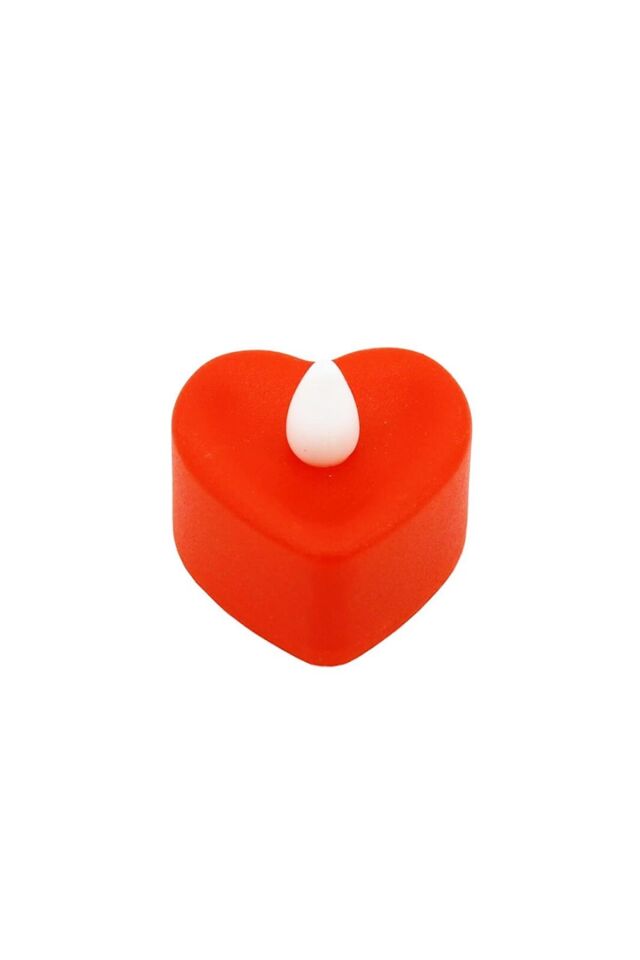 Mum Led Işıklı Dumansız Pilli Kalpli Led Mum Aşk Hediye Kamp Romantik Trend(3 Adet)
