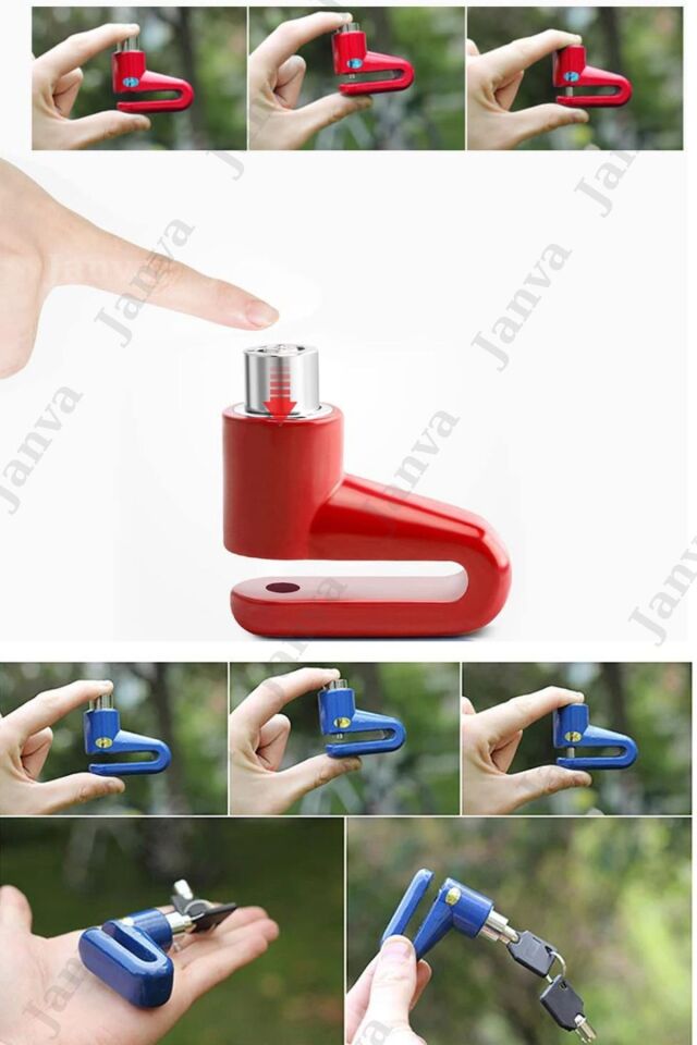 Motosikler Bisiklet Disk Kilidi Anahtarı Yer Kaplamayan Yeni Model Sağlam Güvenli Pratik Kilit
