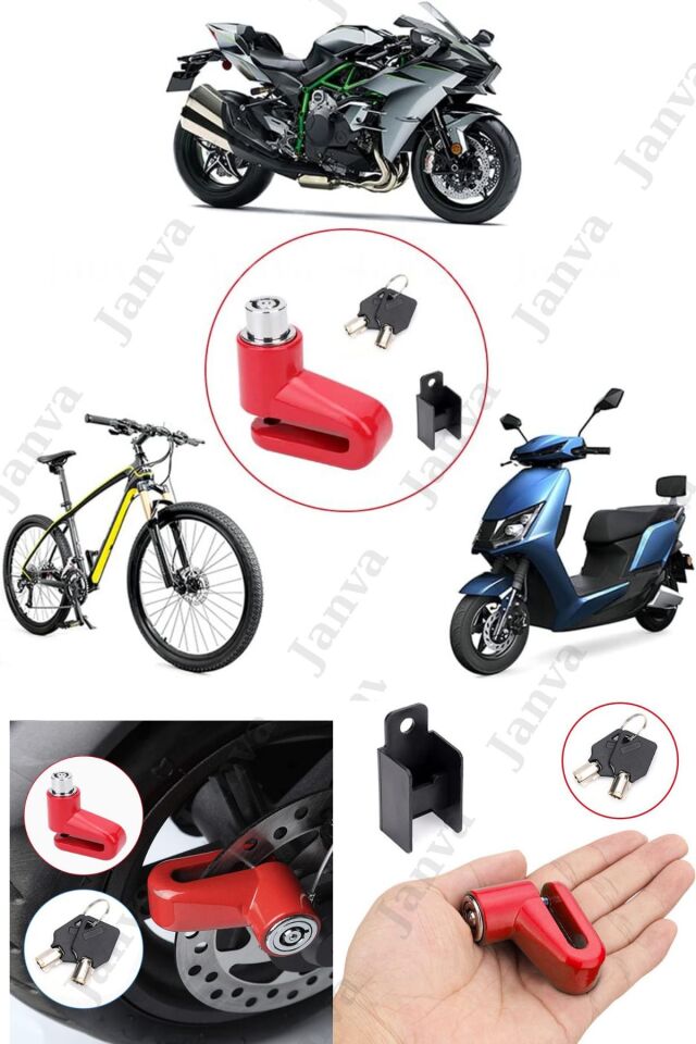 Motosikler Bisiklet Disk Kilidi Anahtarı Yer Kaplamayan Yeni Model Sağlam Güvenli Pratik Kilit