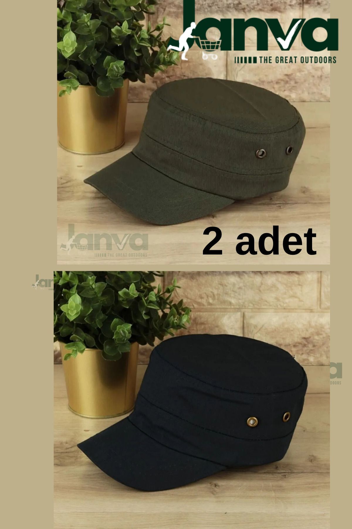 Kastro Şapka Kasket Outdoor Castro Kep Yazlık Avcı Sporcu Güneş Koruyucu Haki ve Siyah