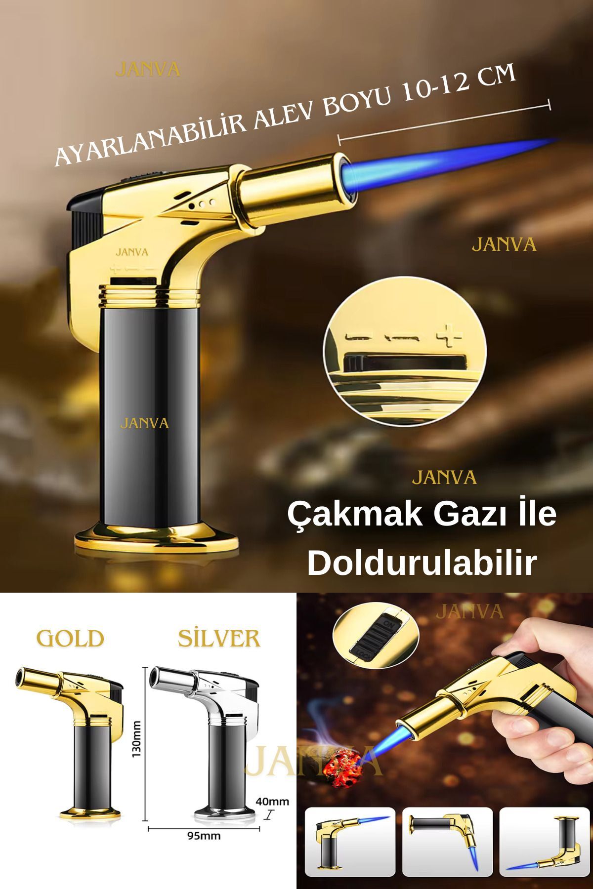 Turbojet Doldurulabilir Profosyonel Torch Pürmüz Çakmak Yemek Hazırlama Mangal Nargile Kamp Çakmağı