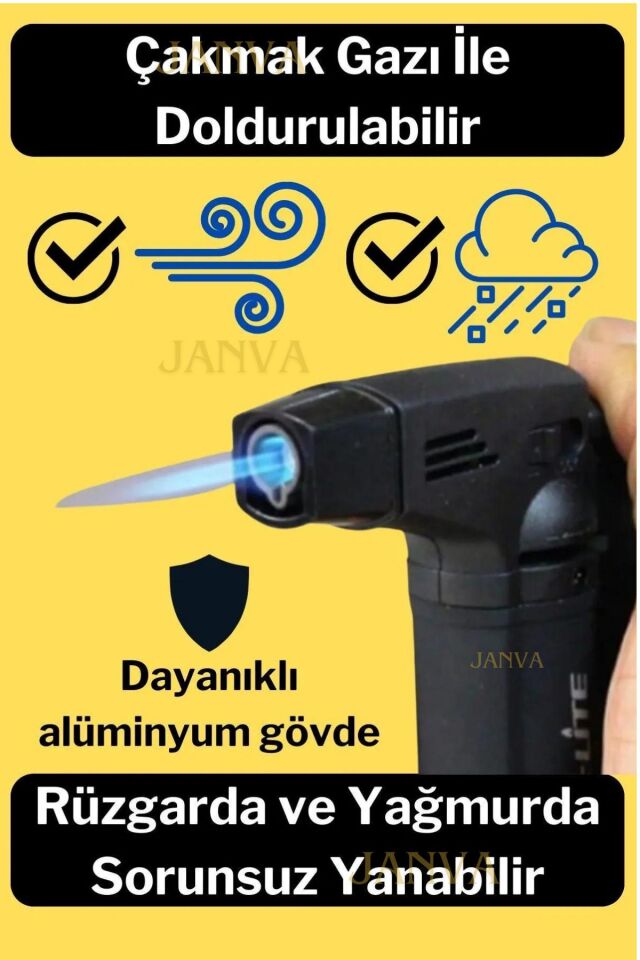 Doldurulabilir Turbo Torch Pürmüz Çakmak Yemek Hazırlama Mangal Nargile Kamp Çakmağı