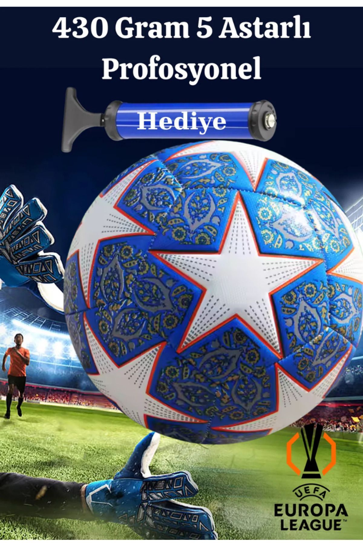 UEFA Şampiyonlar Ligi Futbol Topu 430 Gram Kaliteli Maç ve Antreman Pompa Hediyeli istanbulyıldızı