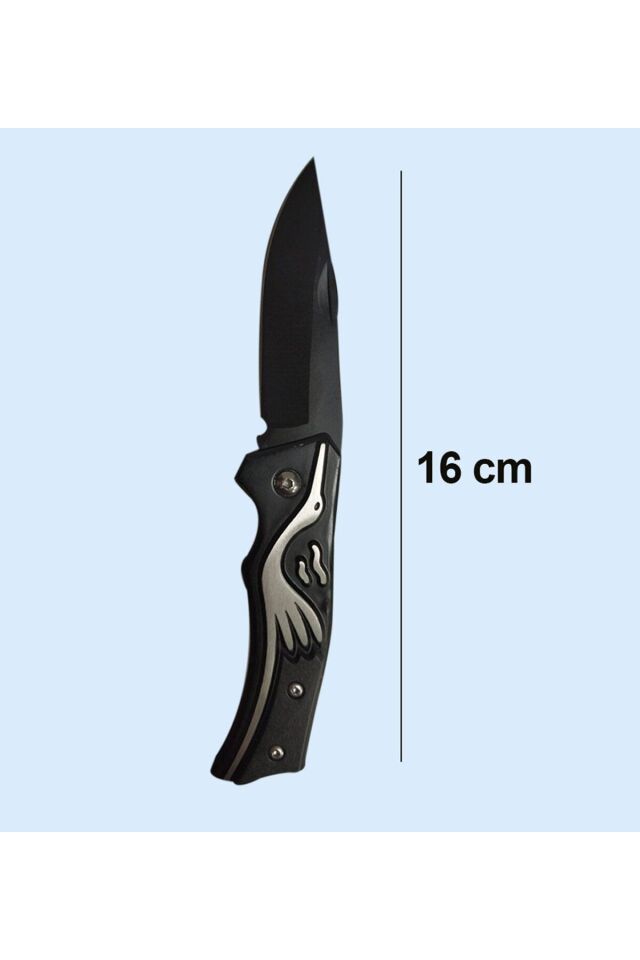 Kamp Çakı Bıçak Koleksiyonluk Jasad Pratik 16 cm Klipsili Kemere Takmalı Siyah