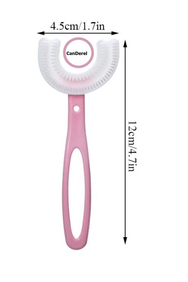 U Şeklinde Pratik Çocuk Diş Fırçası 2-6 Yaş Yaş Arası Çocuklar Için Pembe