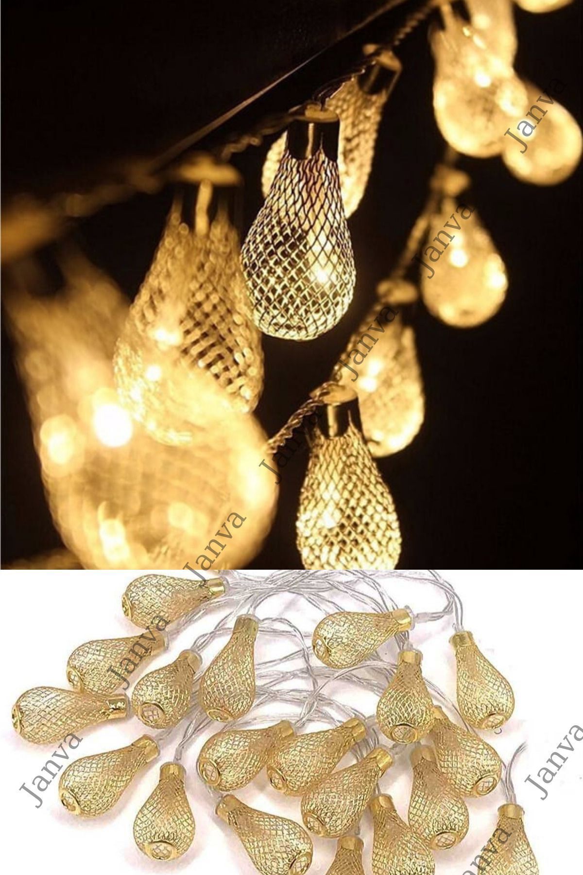 Gold Sarı Günışığı Led Fişli Dekoratif Çok Modludur Metal