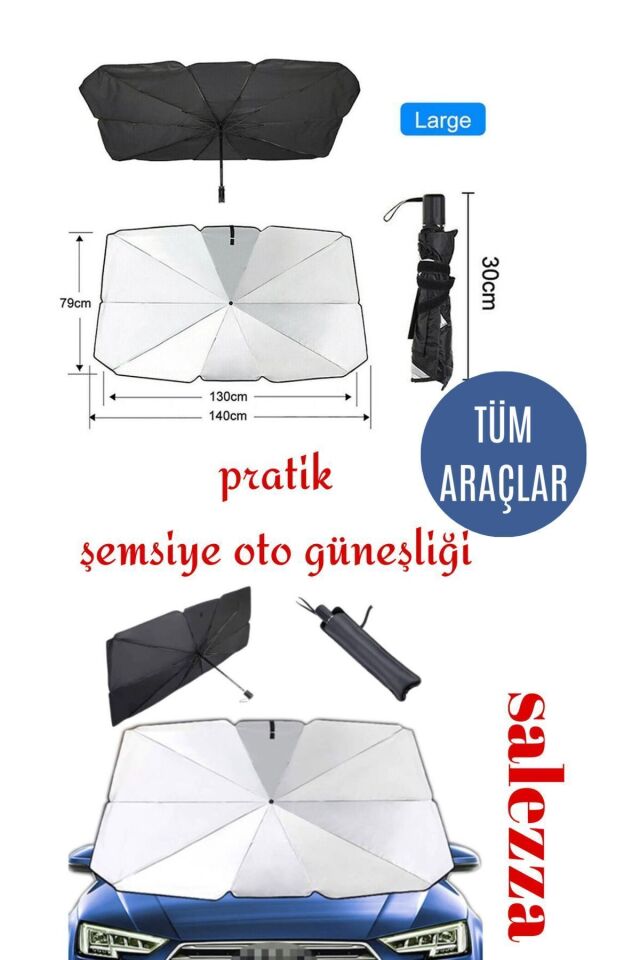 Otamatik Araç Şemsiyesi Bütün Araçlara Uyumlu Yaz Mevsimi Araba Şemsiyesi