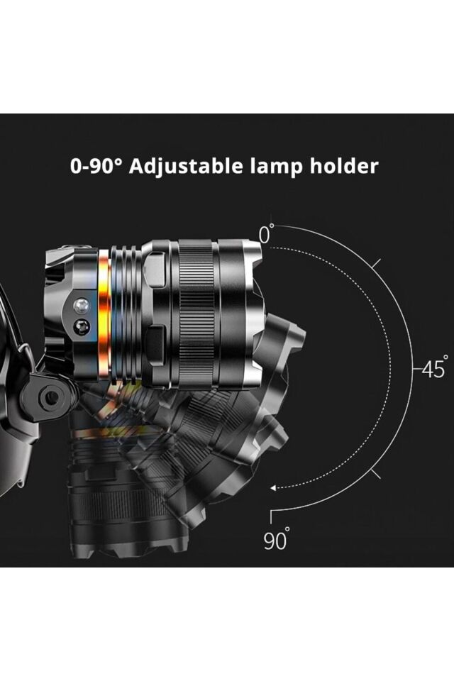 Ps-8002 Zoomlu Profesyonel 3000 Lümen Xhp50 Led Usb'li Şarjlı Kafa Lambası