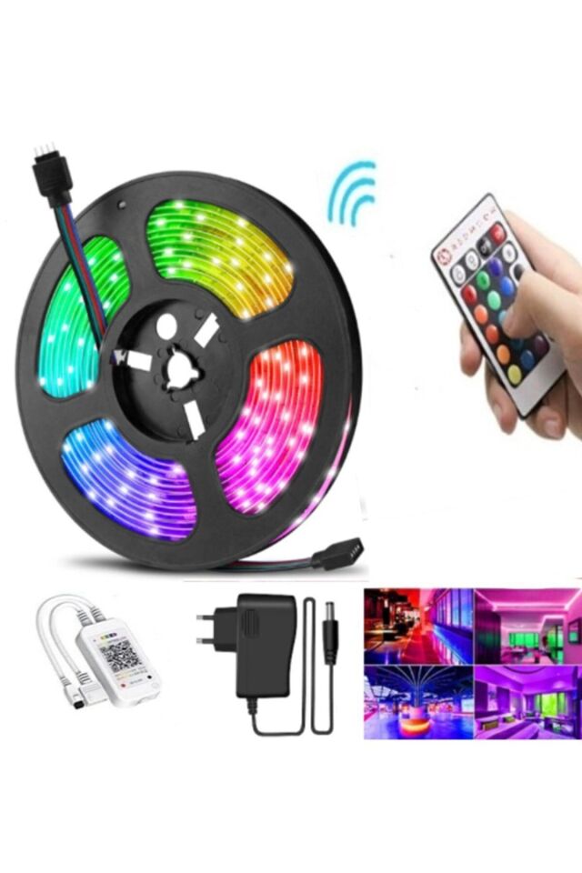 Rgb Led Tak Çalıştır 5 mt Blackboard Işık Yapışkanlı Renkli Led Işık