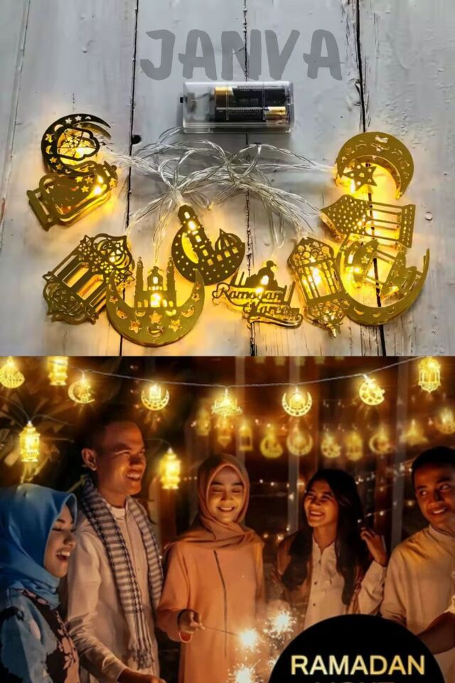 Ramazan Ayı Namaz Köşesi Metal Gold Led Pilli Kandil Dini Sembollü Süsleme Dekor Işığı Led Ambiyans Ramazan Karışık