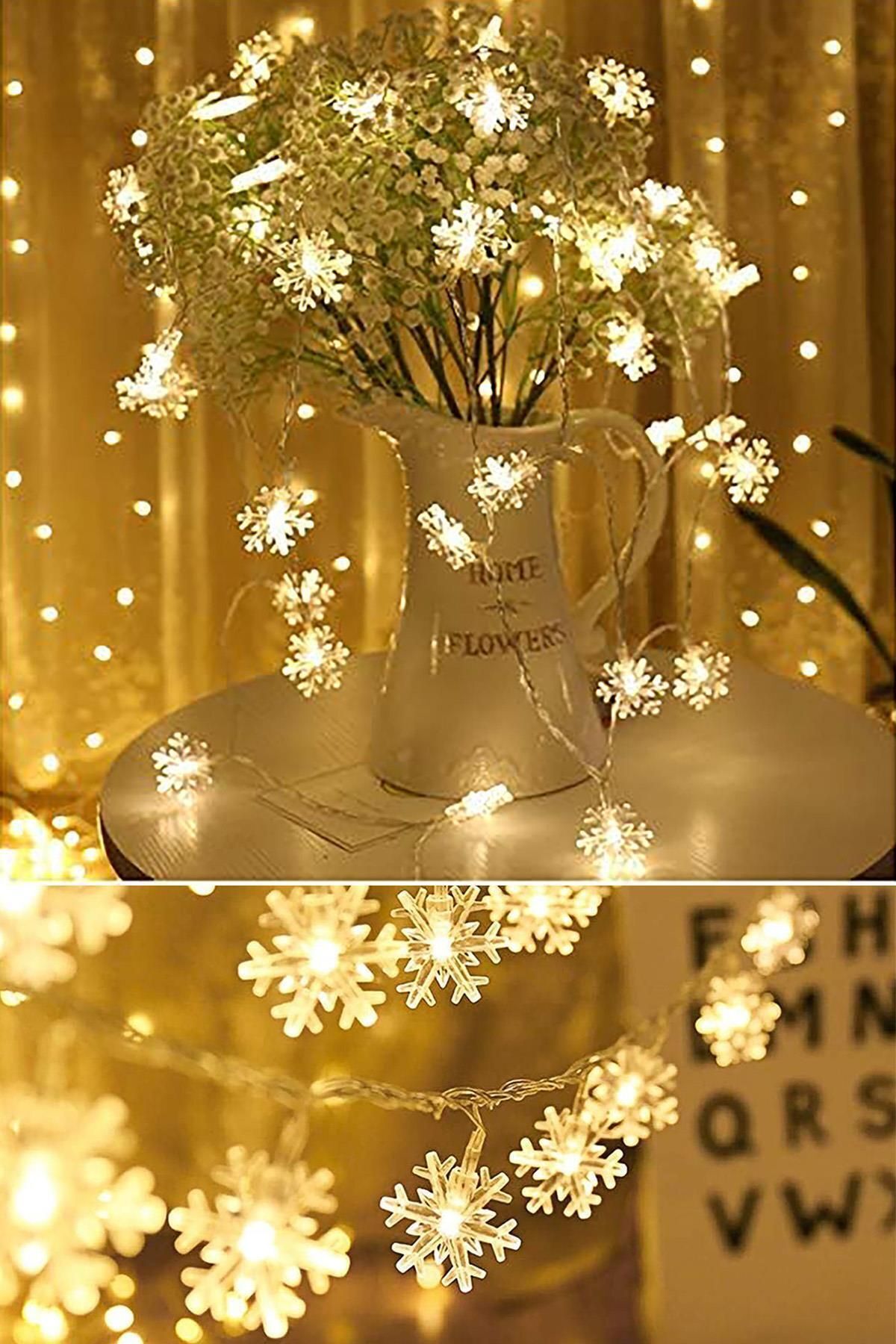 Dekoratif Aydınlatma Yıldız Led Dizeleri 20'li 3 Metre Pilli Led Kartanesi