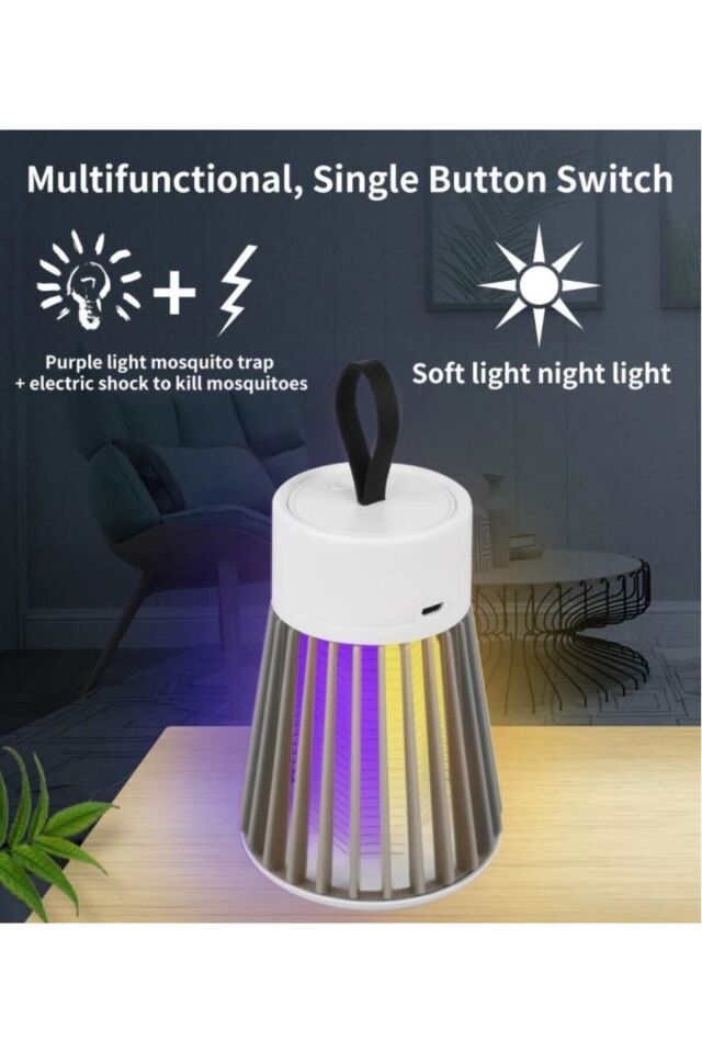 Sivri Sinek Uçan Haşere Yakalama Cihazı 5watt Uv Tutucu Yokedici Cızz Şarjlı Elektrikli