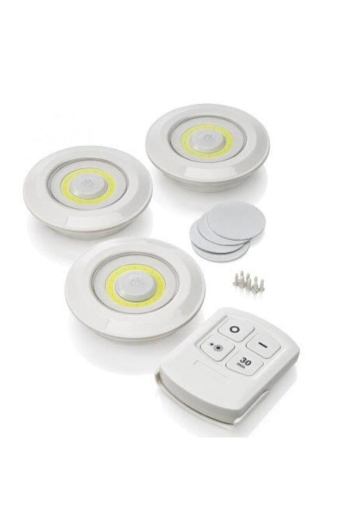 Uzaktan Kumandalı Pilli Led Aydınlatma 3 Lü Portatif Led Işık Set 3 Adet