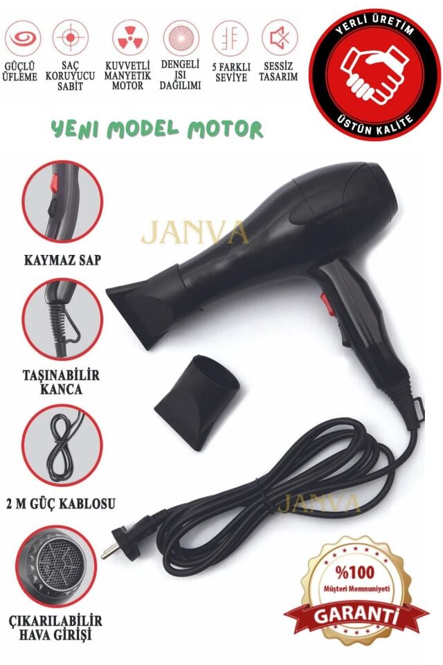 Calido- Kadın Turbo 5600 Kuaförlerin Tercihi 2500w Saç Kurutma Makinası Fön Makinası Drlng -5600