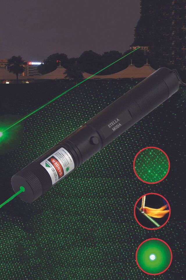 Yf-303 Şarjlı Anahtar Emniyetli Yeşil Lazer Pointer Yüksek Güçlü Lazer Işaretçisi