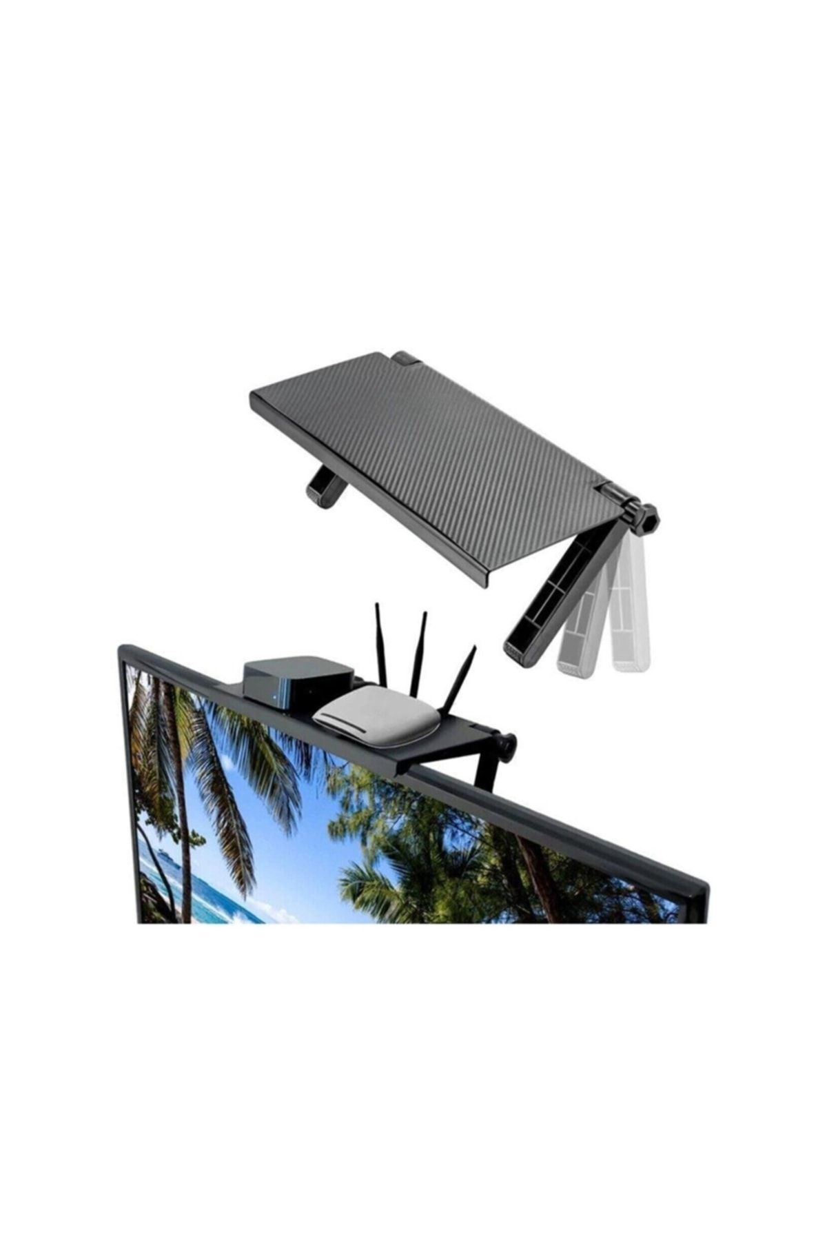 Portatif Led Lcd Tv Monitör Üstü Toplayıcı Stand Raf Aparat
