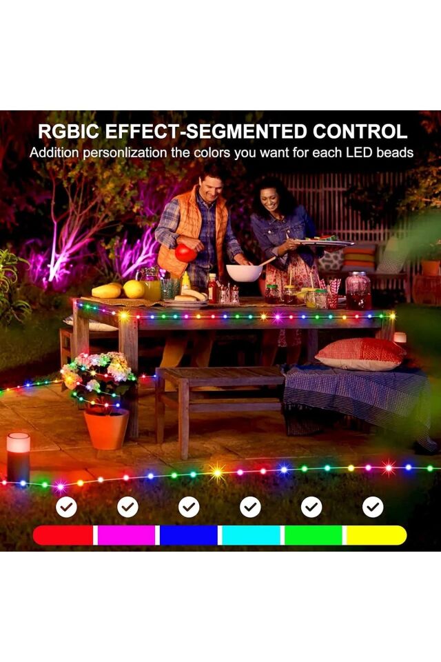 Usb Uygulamadan Sese Duyarlı 9.9 Metre Rgb Yılbaşı Ledi Kumandalı Led Çam Ağacı Kayar Led Tv Arkası