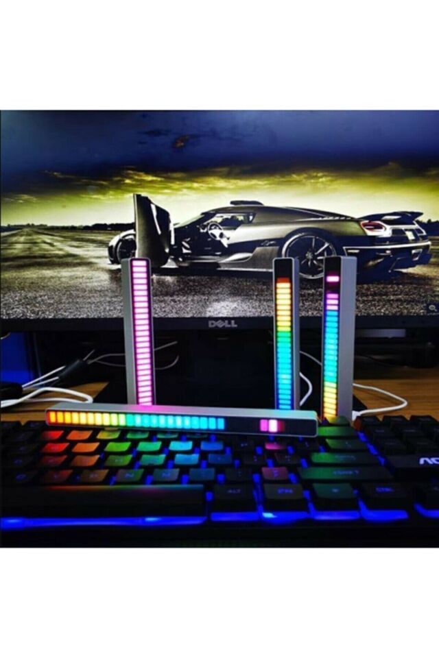 Rgb Çubuk Sese Duyarlı Ekolayzer Şarjlı Taşınabilir Sese Duyarlı Ekolayzer Ev Araba Için