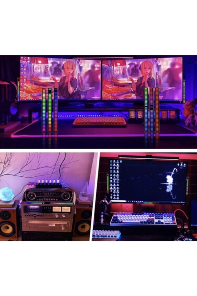 Müzik Ses Ritim Işığı Araba Ev Disko Ses Led Ritim Şerit Işığı Ses