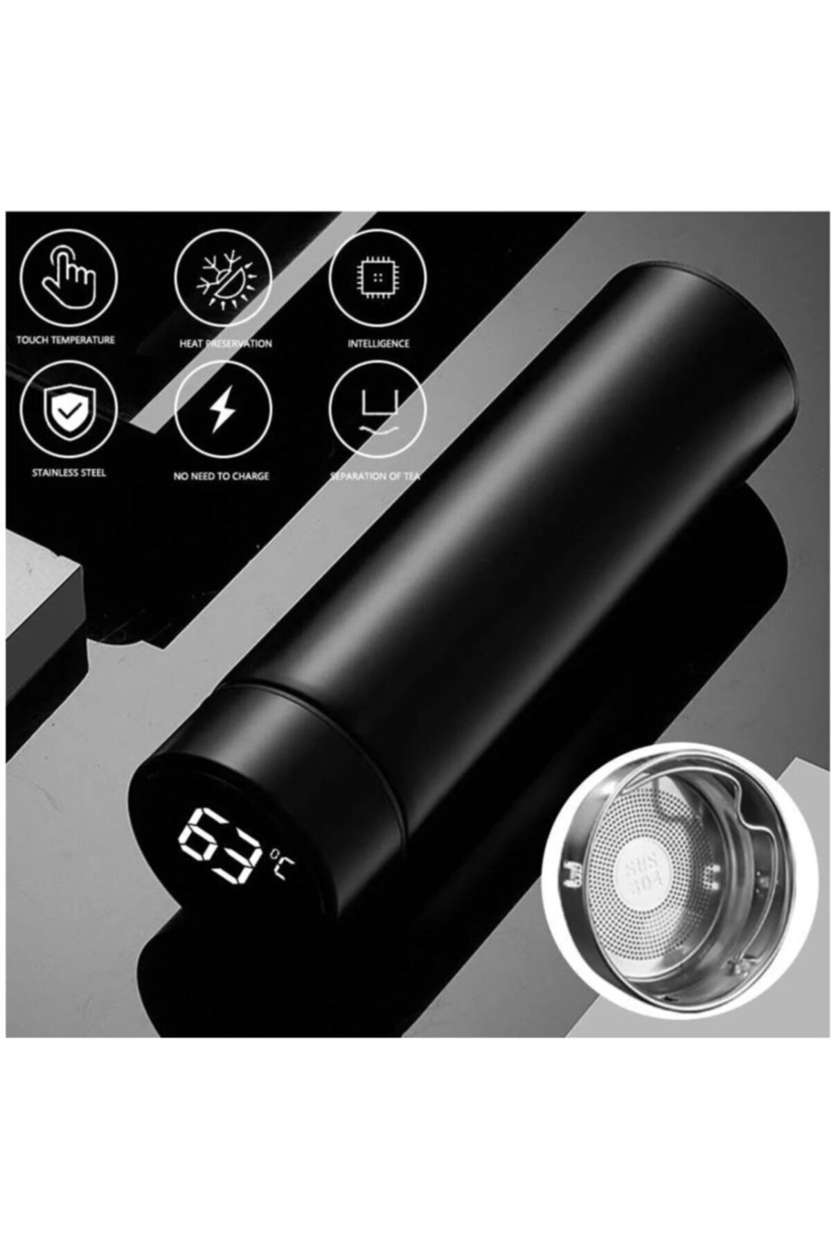 -led Dereceli Termos Matara 500 Ml