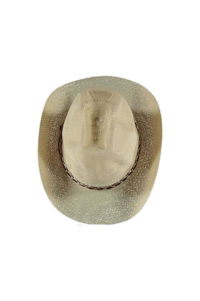 Batı Western Hasır Şapka ( Unisex ) ( Krem ) Krem