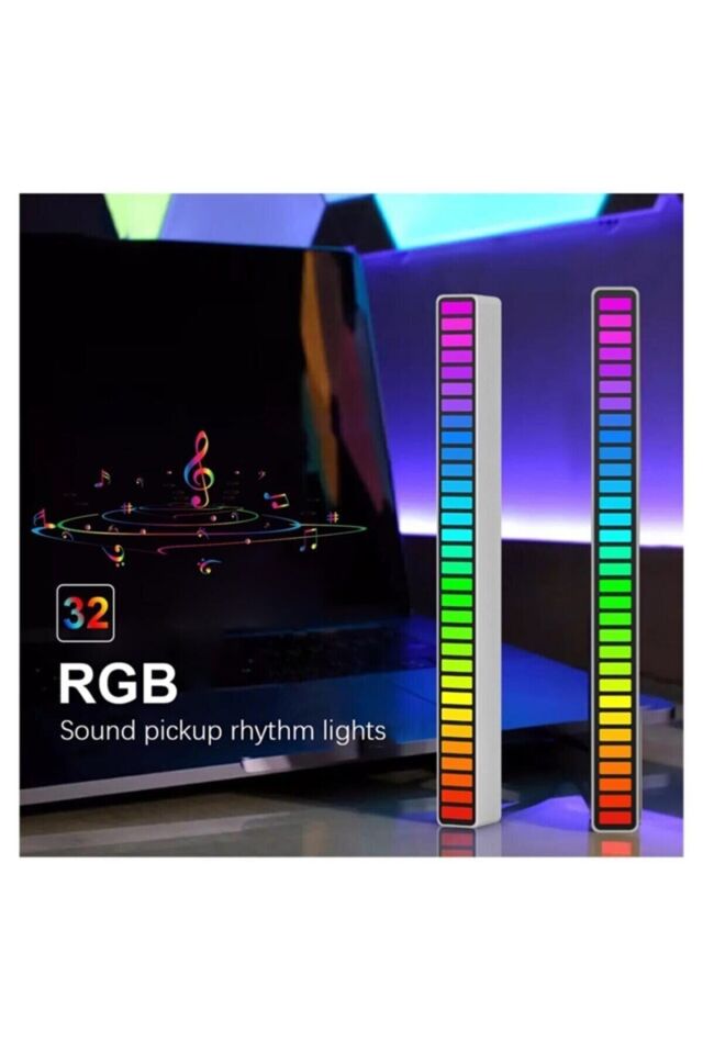 Vilya Rgb Ses Ritim Işığı 2022 Sese Duyarlı Hareketli Işık 32 Renk Led Ritim Şerit Araç Içi Sunset