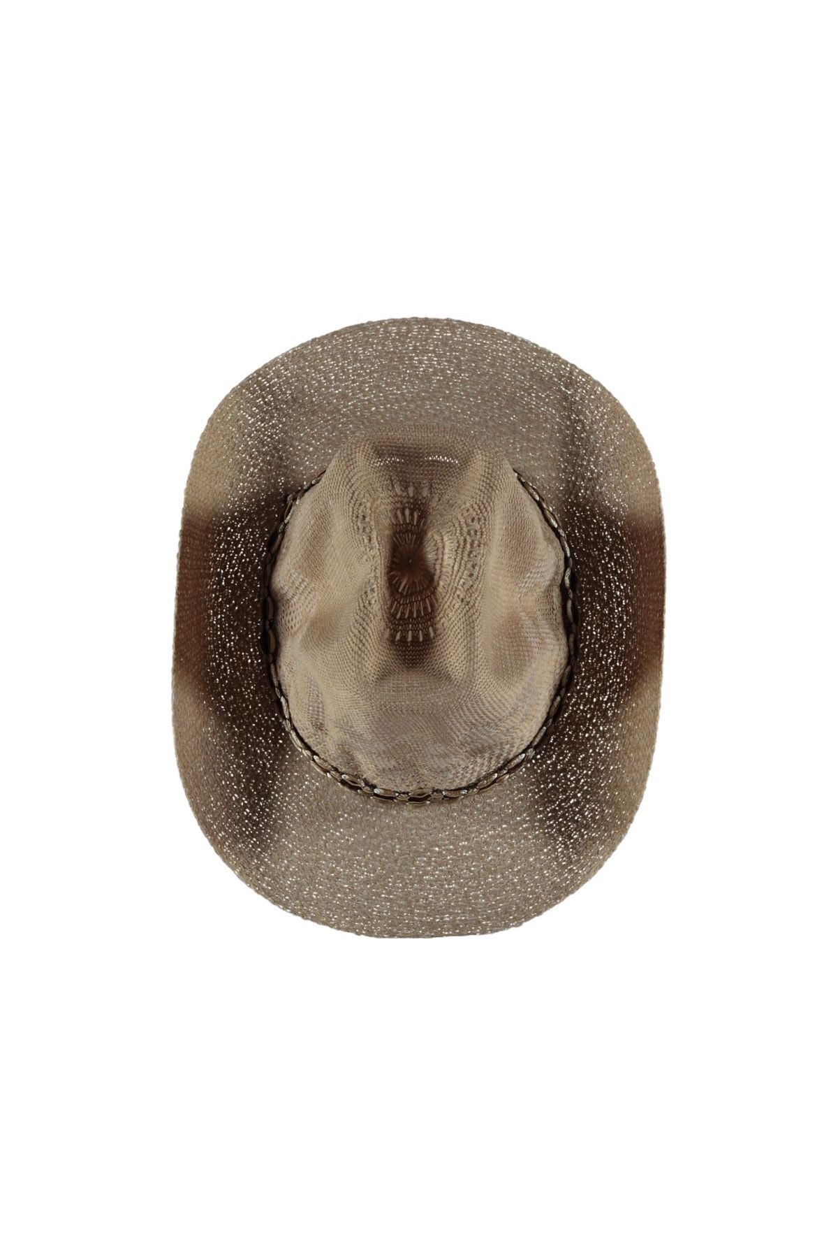 Batı Western Hasır Şapka ( Unisex ) ( Krem ) Kahve