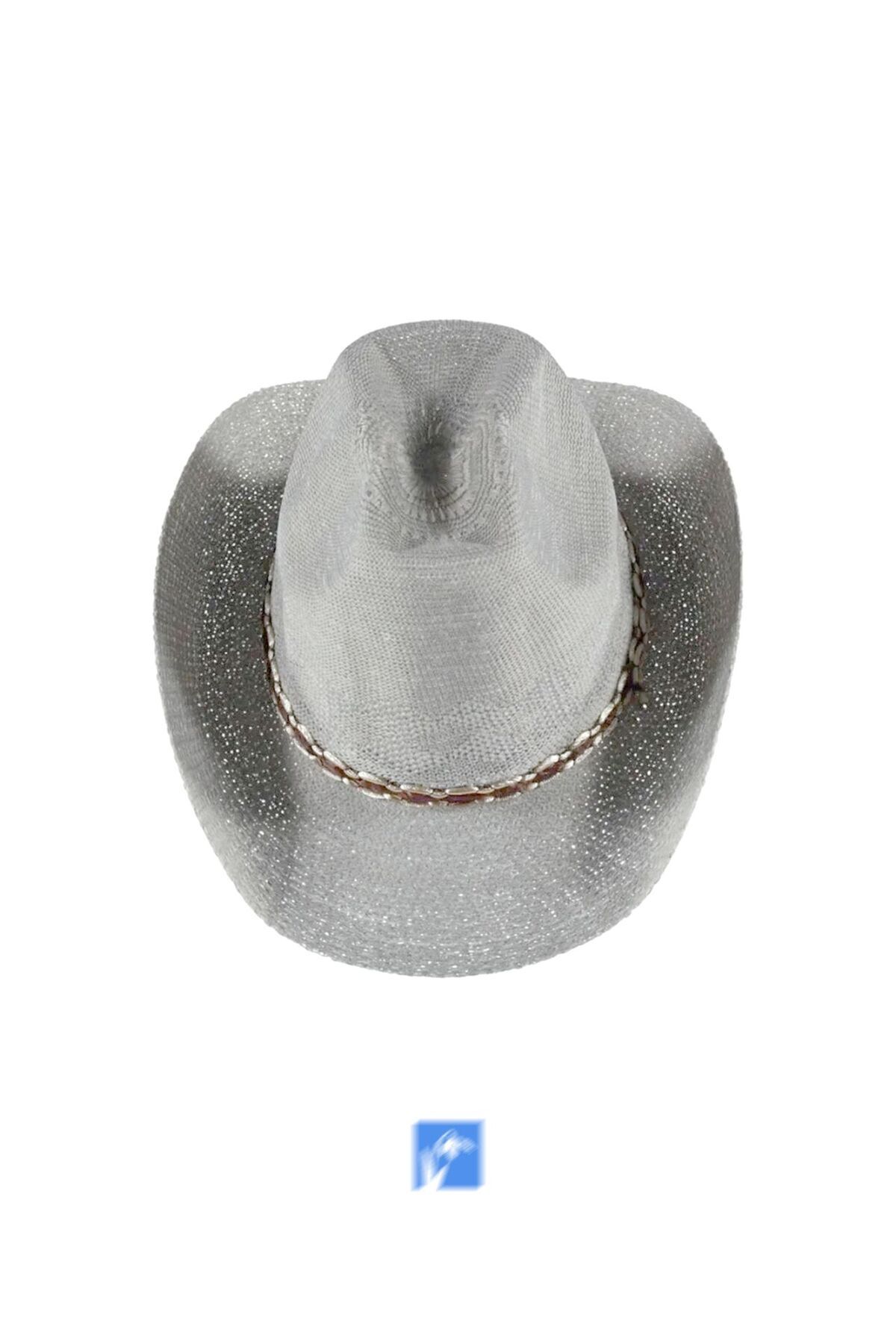 Batı Western Hasır Şapka ( Unisex ) ( Krem ) Gri