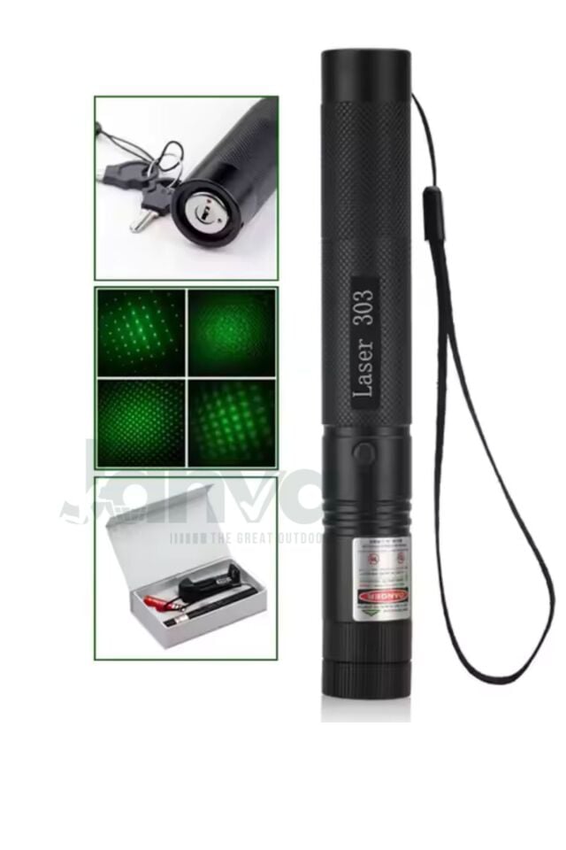 Şarjlı Turbo Yeşil Lazer Pointer Kibrit Yakabilen 15000 Mv Güç 150km Green Laser