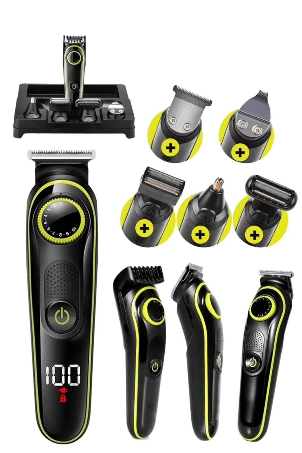 Turbo 5in1 Saç Sakal Vücut Traş Makinesi 5in1 Kablosuz Erkek Tıraş Makine Seti Ip-657