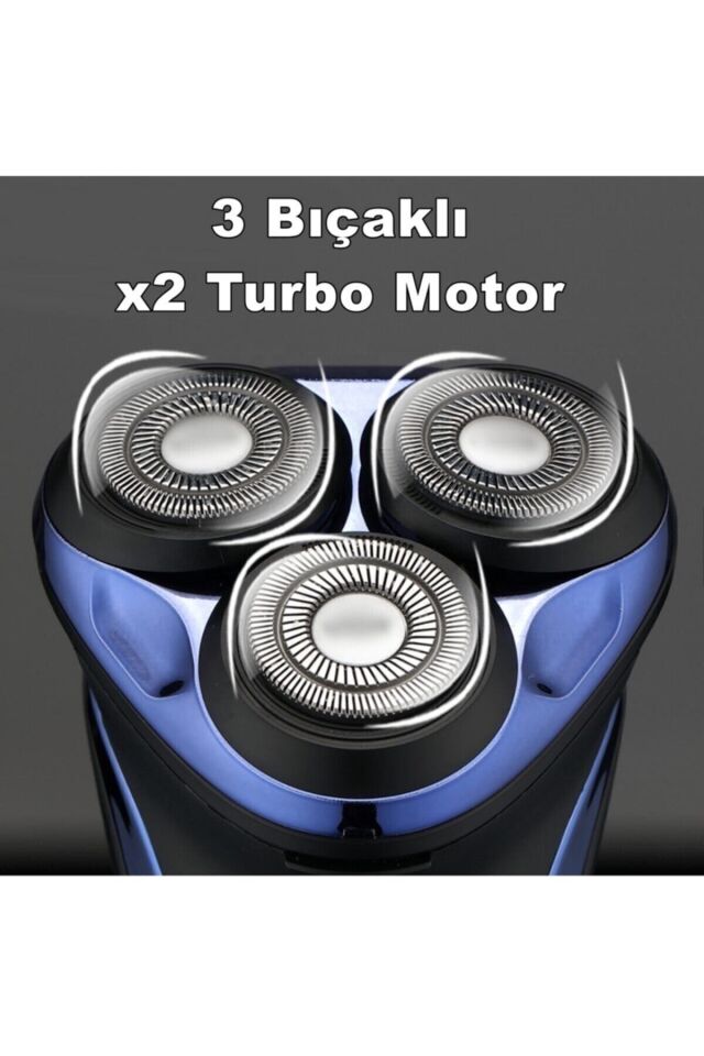 306 Ultra Deep Blue Touch Islak & Kuru Şarjlı Su Geçirmez Tıraş Makinesi Günlük Sıfır Tıraş