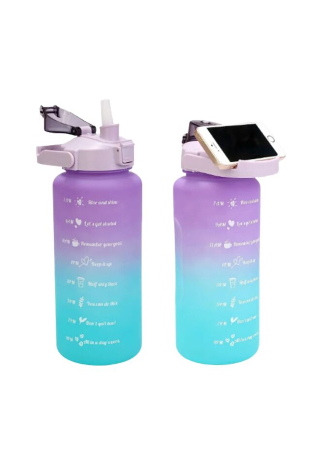 Motivasyonel 3lü Set Su Matarası Su Şişesi Suluk 2lt 900ml 600ml Tritan Spor Salonu Su Şişesi Suluk