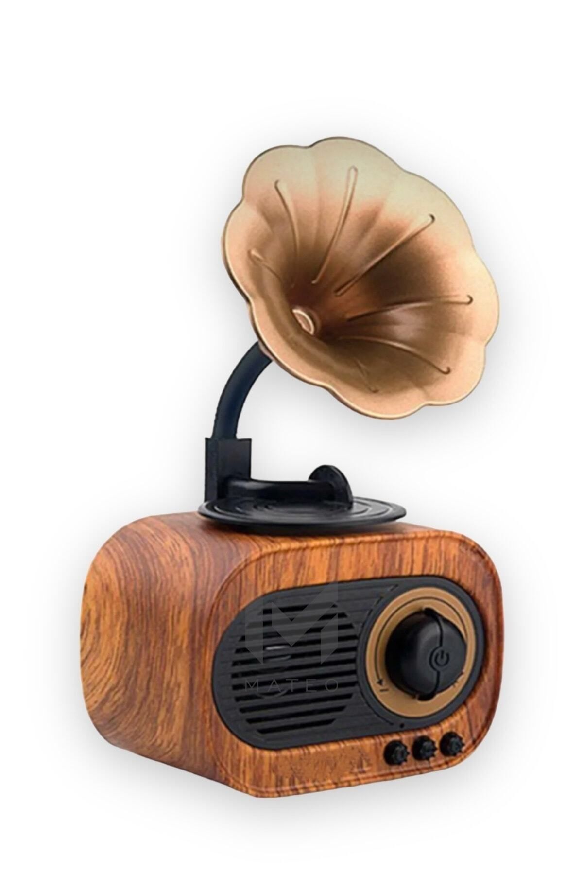 Manessa Mini Radyo Gramofon Bluetooth Hoparlör Fm Usb Sd Yüksek Ses Speaker B5 Classıc Retro Styl