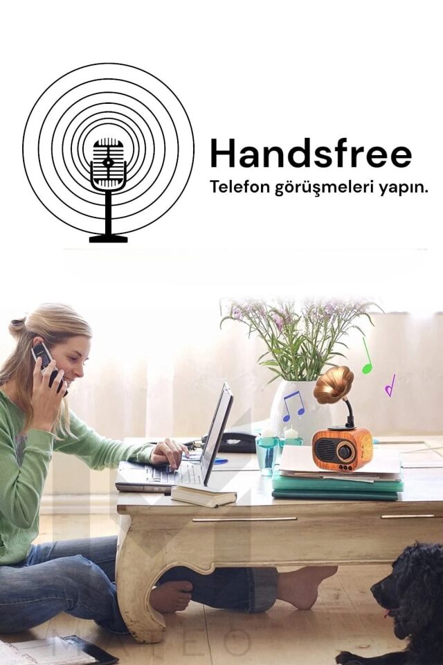 Manessa Mini Radyo Gramofon Bluetooth Hoparlör Fm Usb Sd Yüksek Ses Speaker B5 Classıc Retro Styl