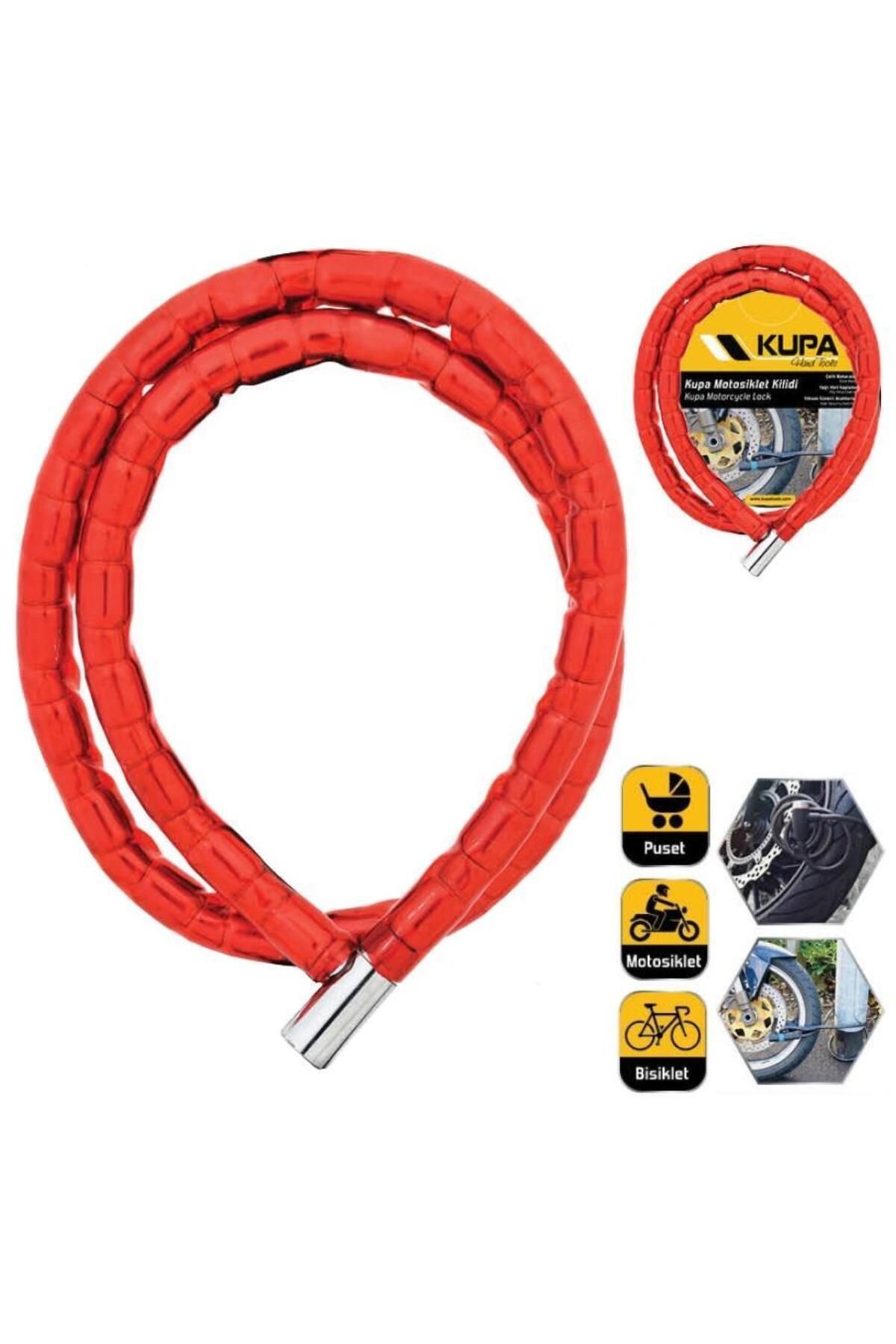 Vinil Kaplı Çelik Kablolu Esnek Motosiklet Kilidi - 22 mm - 150 cm.