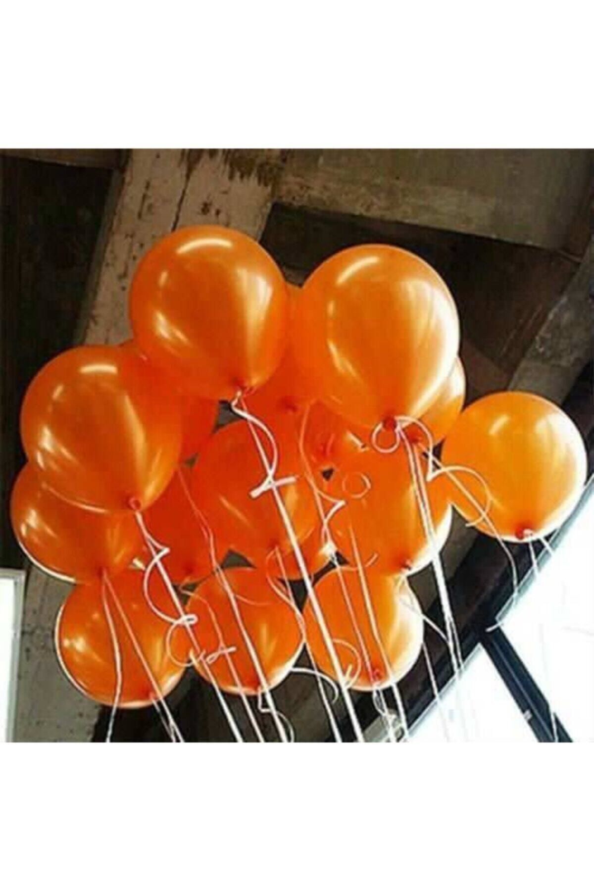 Metalik 12'inç Turuncu Balon 10 Adet