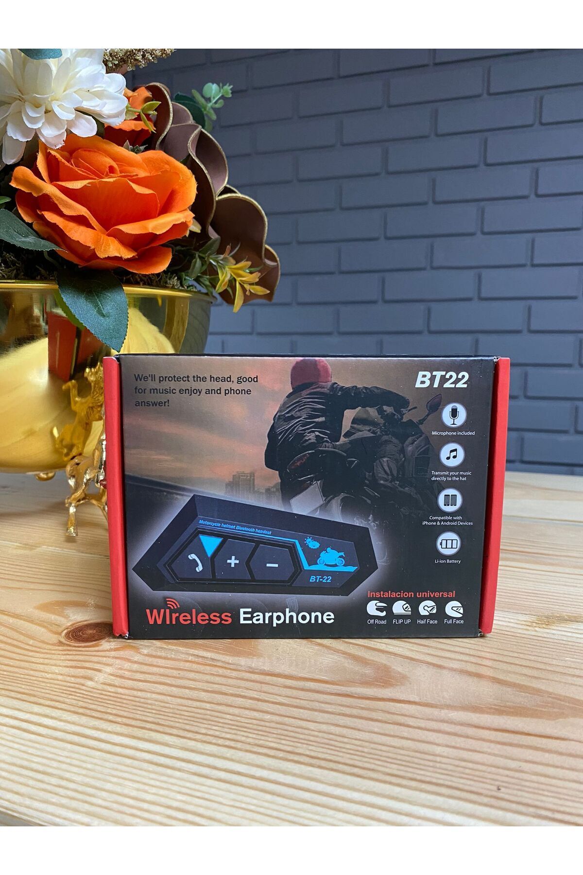 Bluetooth 5.0 Uyumlu Kablosuz Kask Kulaklık