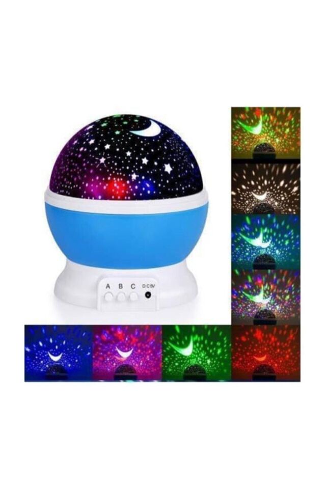 (KIRILABİLİR) Star Master Küre Renkli Yıldızlı Gökyüzü Projeksiyon Gece Lambası Mavi NoColor-3928390a