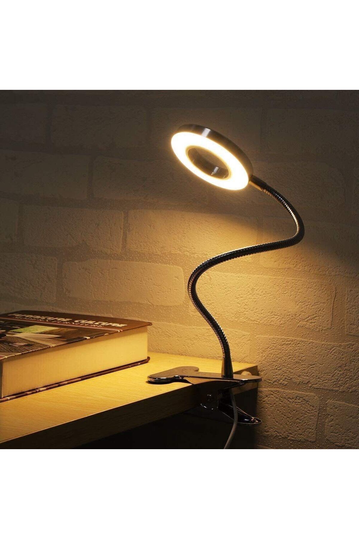 Mandallı Akrobatik Led Çalışma Okuma Işığı Flex Ayarlanabilir Işık 3 Renk Işık Masa Gece Lambası