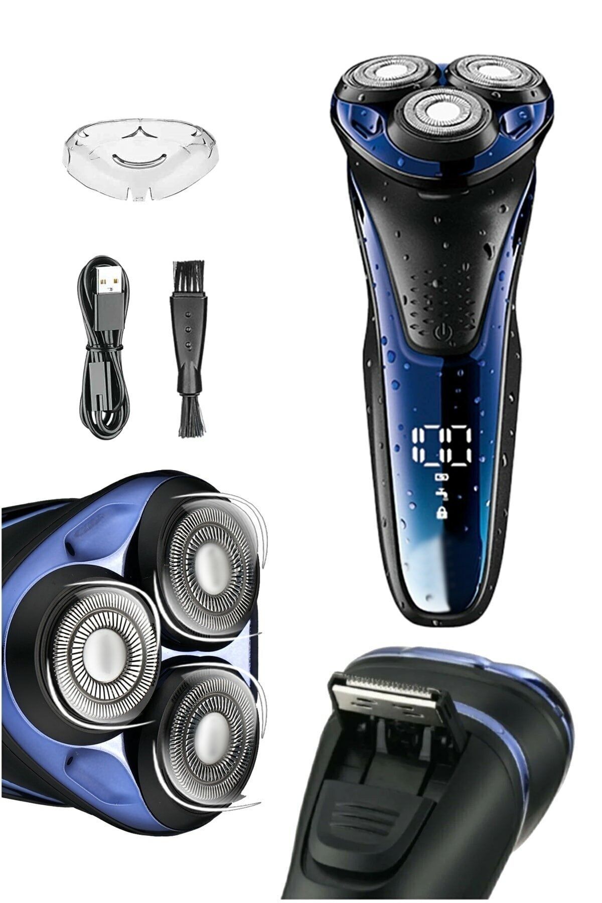 V-306 Aqua Deep Blue Touch Islak & Kuru Şarjlı Ipx7 Su Geçirmez Tıraş Makinesi Günlük Sıfır