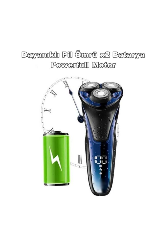 V-306 Aqua Deep Blue Touch Islak & Kuru Şarjlı Ipx7 Su Geçirmez Tıraş Makinesi Günlük Sıfır