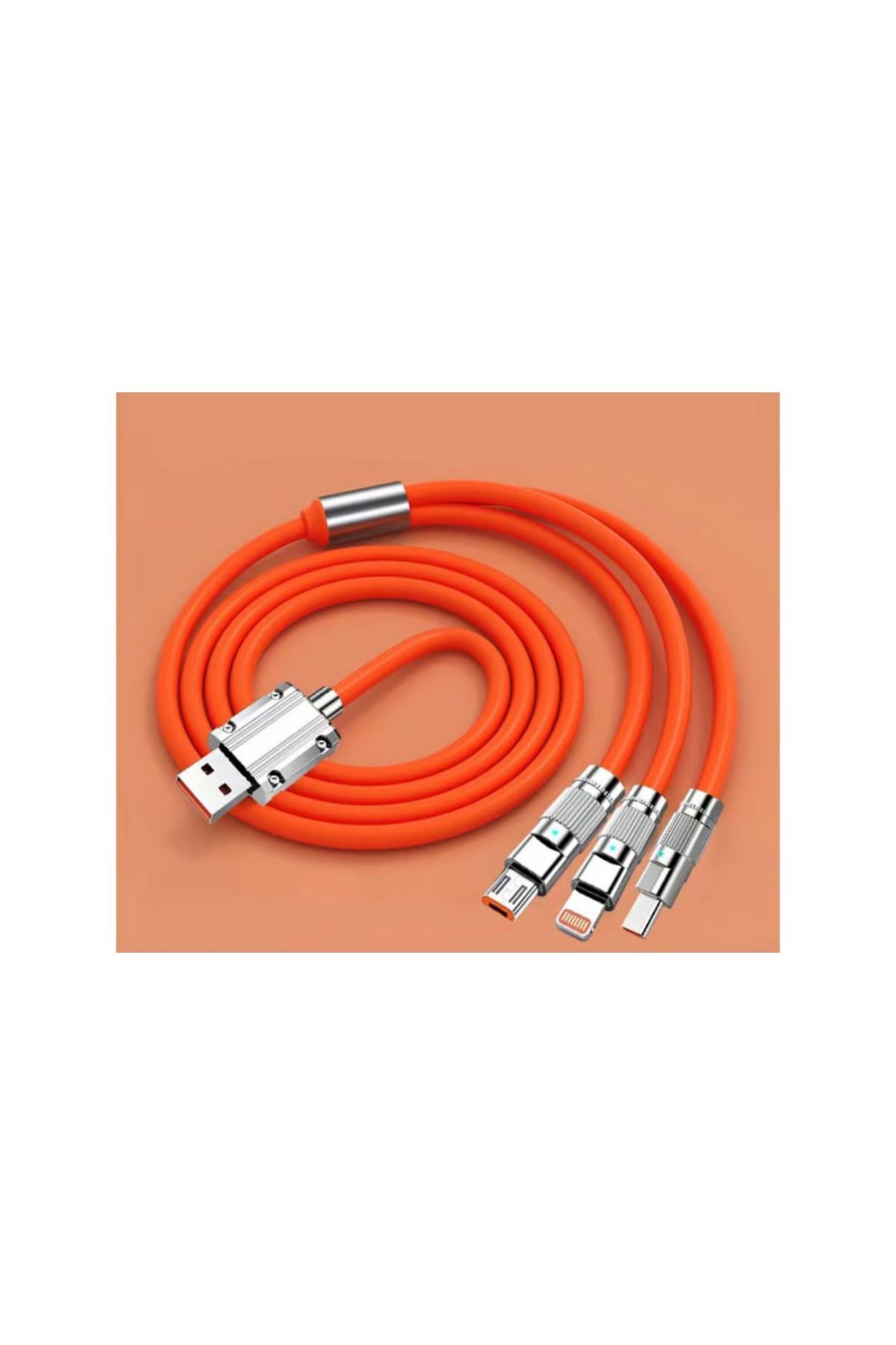 120W Süper Hızlı Şarj 3in1 Type-c Lightning Micro USB 120W 6A Güçlü Şarj Kablosu TCB-PL8836 Uyumlu