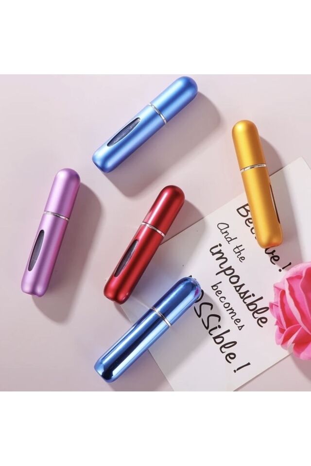 Doldurulabilir Mini Parfüm Şişesi Çanta İçi Mini Seyahat Yedek Cep Parfüm Şişesi 5 Ml 2 Adet Gümüş