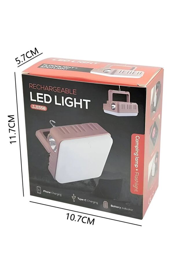 Çadır Askı Aparatlı Kamp Lambası Şarjlı 5 Modlu Kancalı Lamba Powerbank Özellikli Deprem Işığı