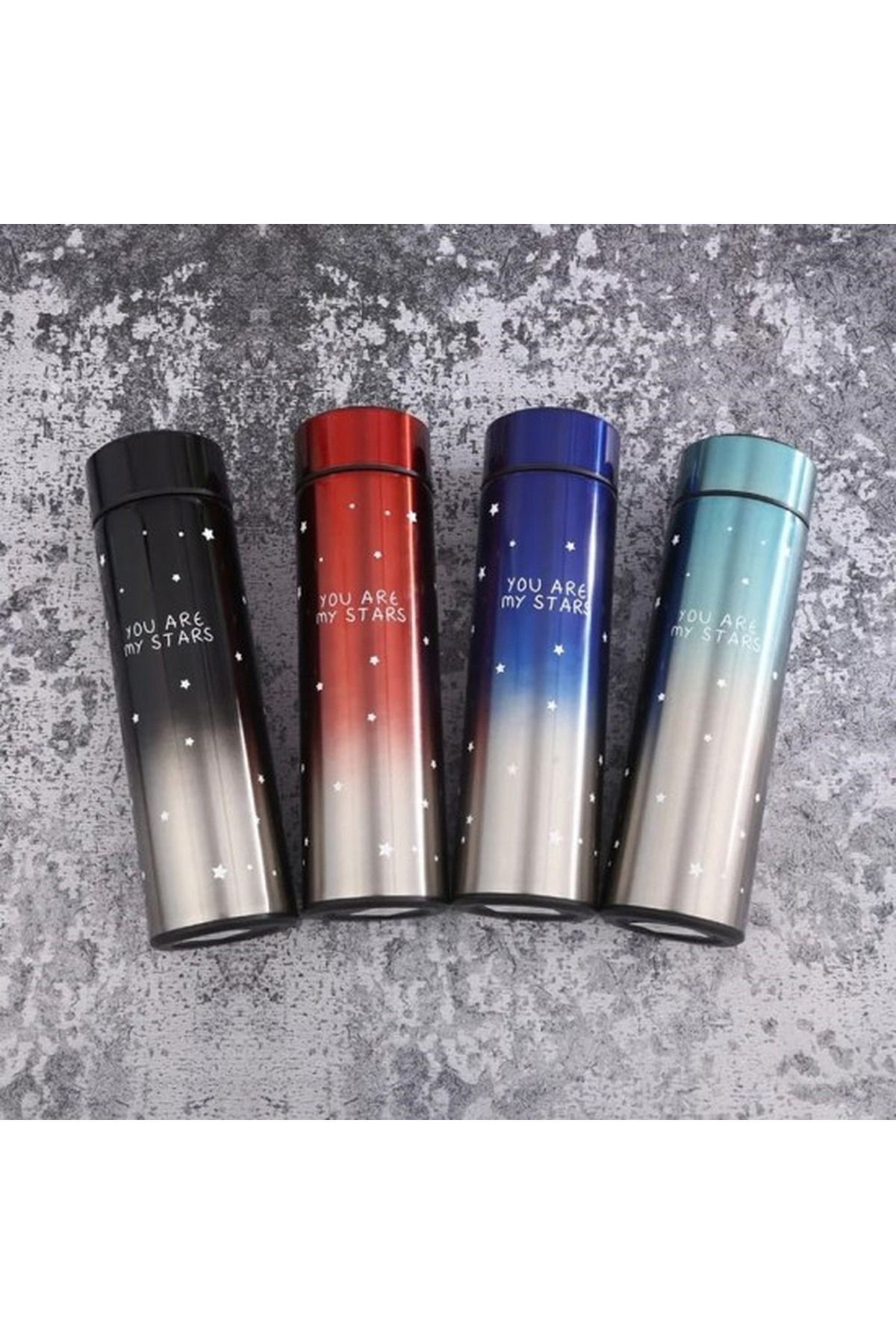 Dereceli Termos 500 Ml Sıcak Su Termosu LCD Ekran Karışık